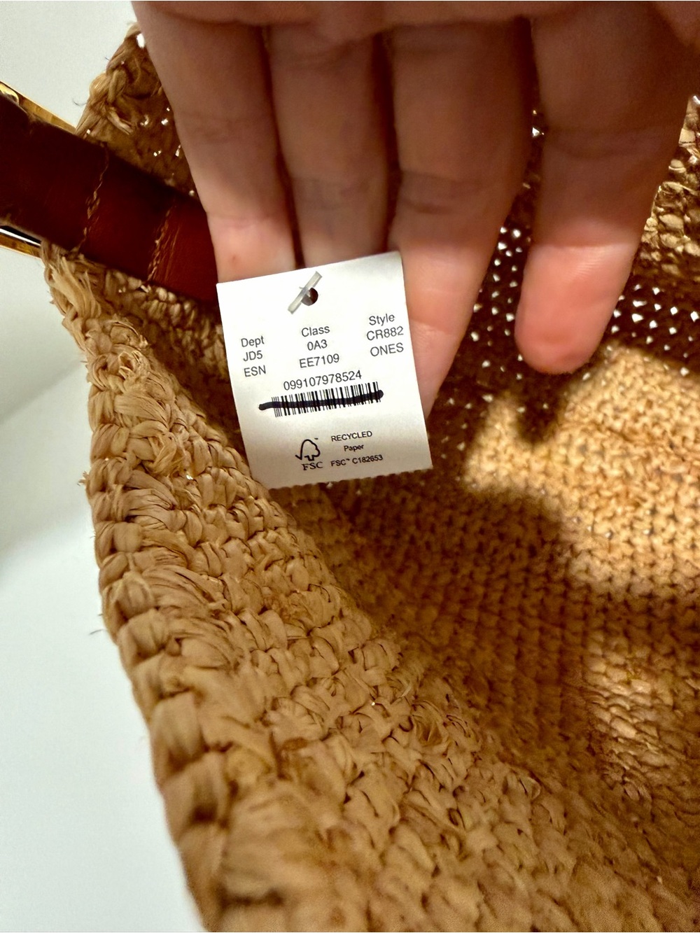 NEW J. Crew Berkeley small hand knotted shoulder bag in natural raffia CR882 - Picture 16 of 16